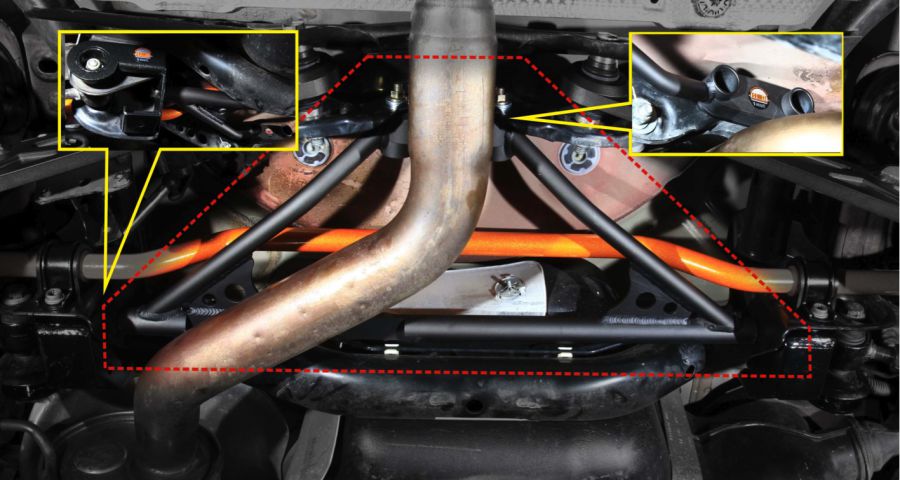 Rear chassis reinforcement  triangle bar VW Golf 5 / 6 & 7