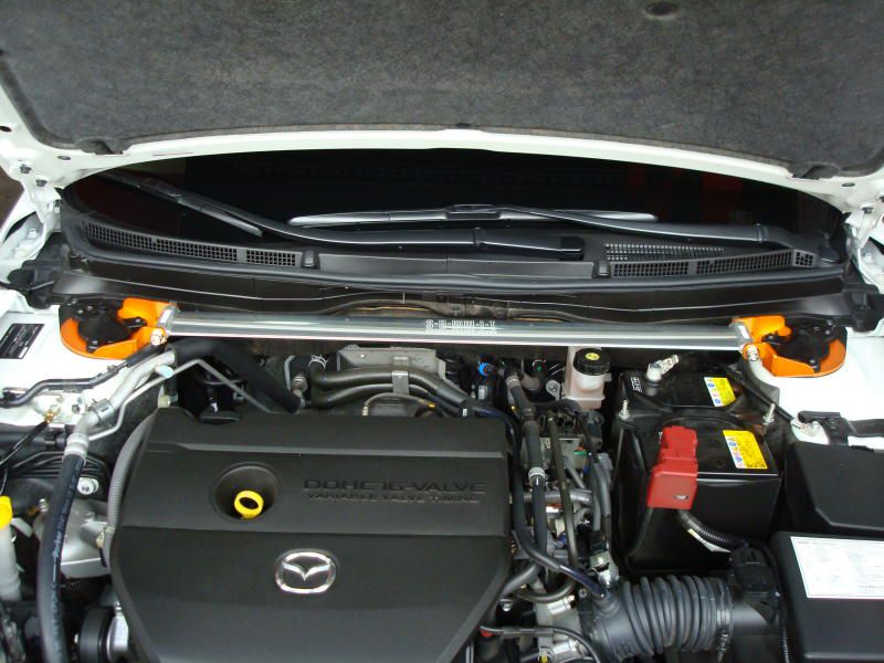 6  08/- ( all ) Front (up) strut bar alu. Polished